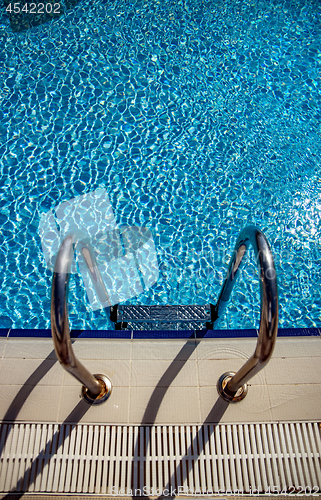 Image of Grab bars ladder in the swimming pool