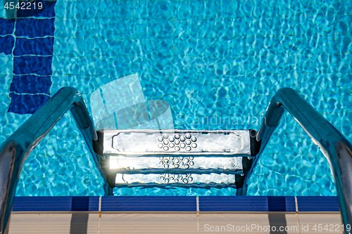 Image of Grab bars ladder in the swimming pool