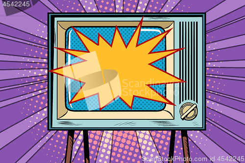 Image of retro TV, television and news