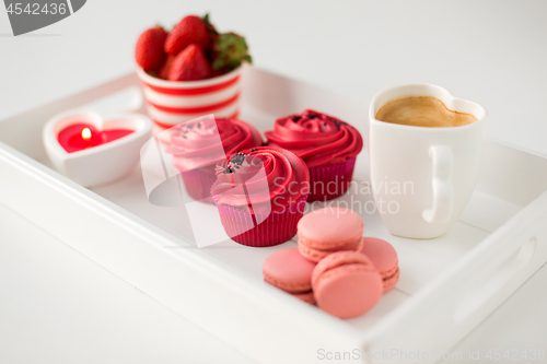 Image of close up of red sweets for valentines day