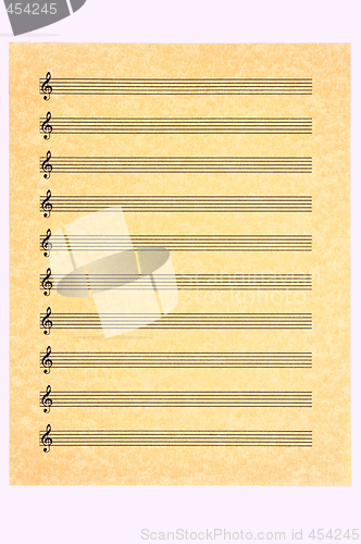 Image of Blank Music Sheet-Treble Clef