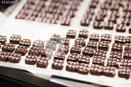 Image of chocolate candies at confectionery shop