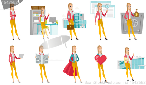 Image of Vector set of illustrations with business people.