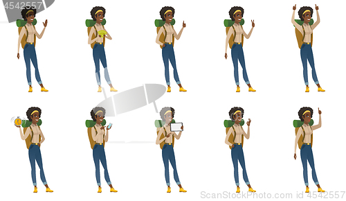 Image of Vector set of traveler characters.