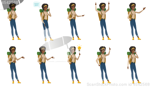 Image of Vector set of traveler characters.