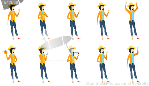 Image of Vector set of illustrations with farmer characters