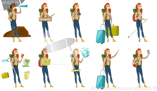 Image of Vector set with traveler characters.