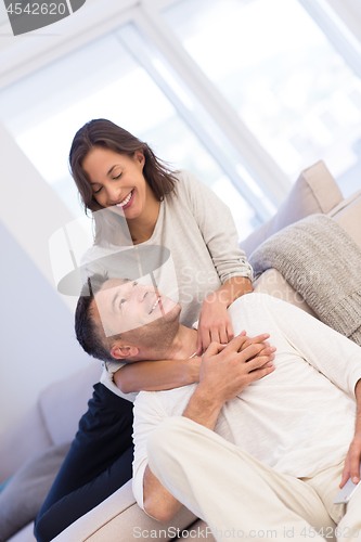 Image of couple hugging in their new home