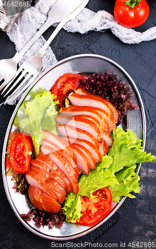 Image of salad with smoked meat