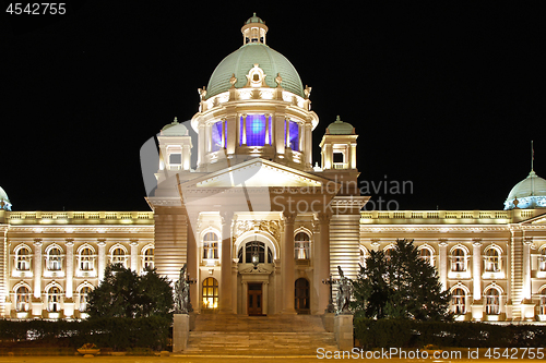 Image of Serbia Parliament Lights