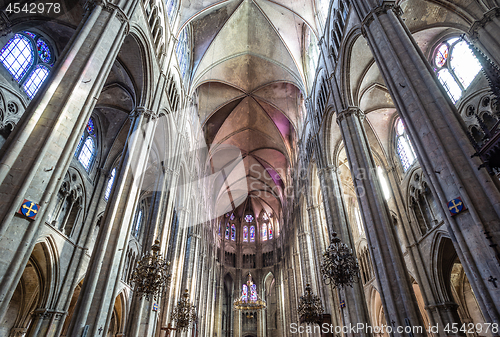 Image of The beautiful nave of the cathedral bathed in light