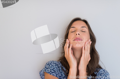 Image of young woman isolated on white background