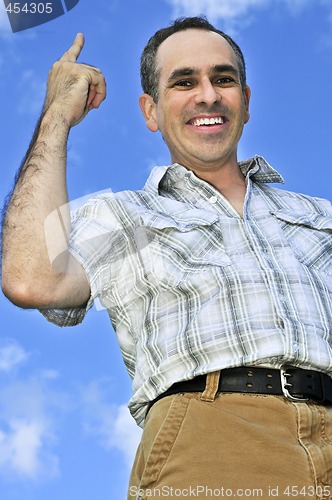 Image of Happy man gesturing