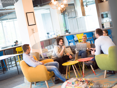 Image of Startup Business Team At A Meeting at modern office building