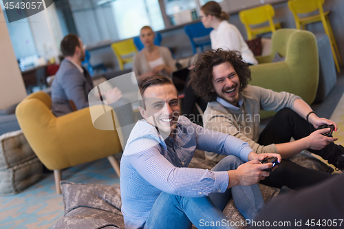 Image of startup Office Workers Playing computer games
