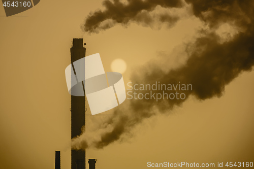 Image of smoking chimneys air pollution environment