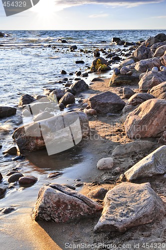 Image of Sunset over water