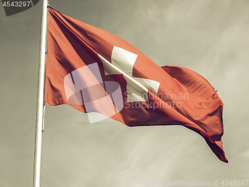 Image of Vintage looking Flag of Switzerland