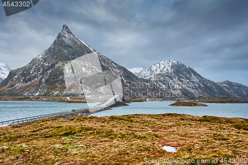 Image of Fredvang Bridges. Lofoten islands, Norway