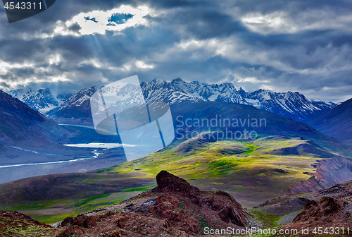 Image of HImalayan landscape in Himalayas with river