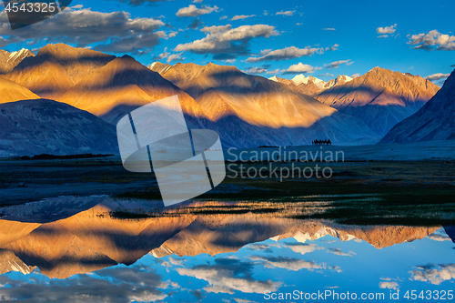 Image of Himalayas on sunset, Nubra valley, Ladakh, India