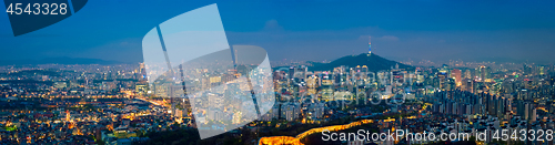 Image of Seoul skyline in the night, South Korea.