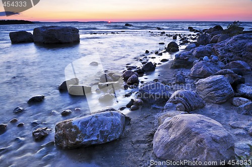 Image of Sunset over water