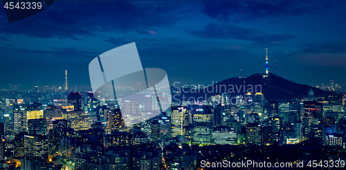 Image of Seoul skyline in the night, South Korea.