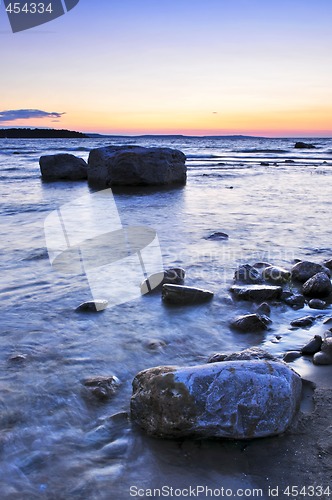 Image of Sunset over water