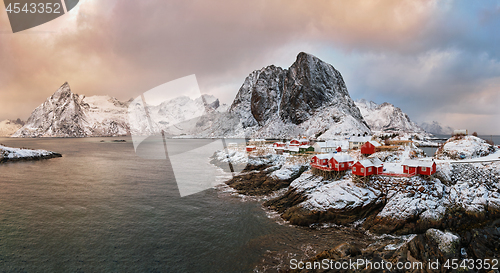 Image of Hamnoy fishing village on Lofoten Islands, Norway 