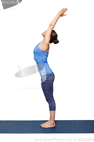 Image of Woman doing Hatha Yoga asana Tadasana