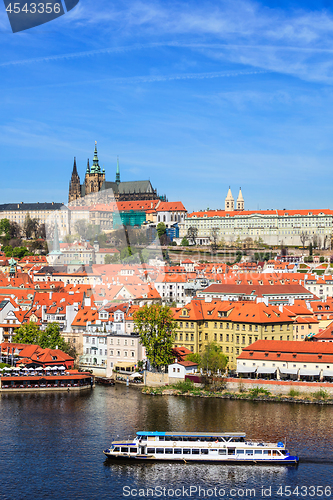 Image of View of Mala Strana and  Prague castle over Vltava river