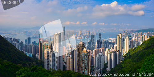 Image of Hong Kong skyscrapers skyline cityscape view