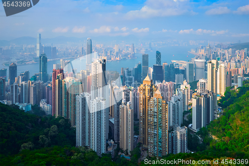 Image of Hong Kong skyscrapers skyline cityscape view