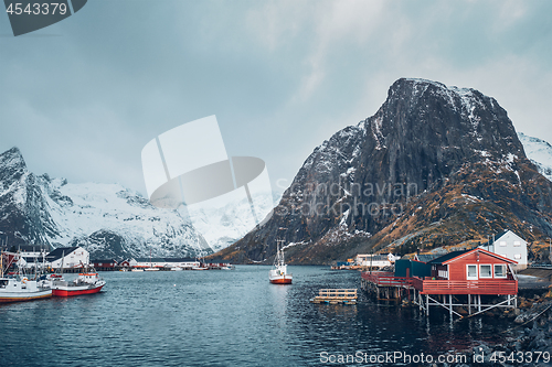 Image of Hamnoy fishing village on Lofoten Islands, Norway 