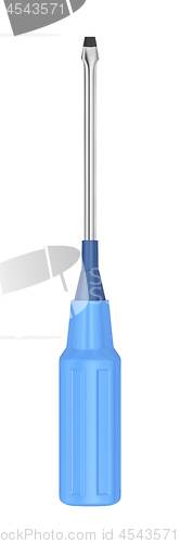 Image of Screwdriver with blue rubber handle 
