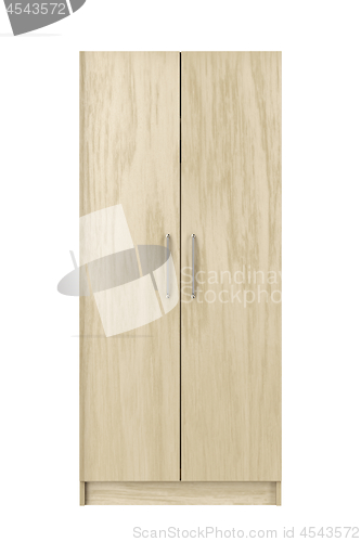 Image of Front view of wood wardrobe