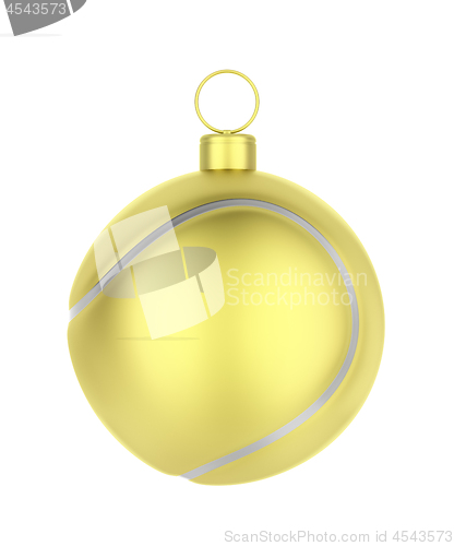 Image of Golden tennis ball like Christmas ornament