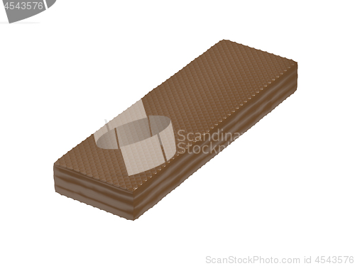 Image of Chocolate wafer on white background
