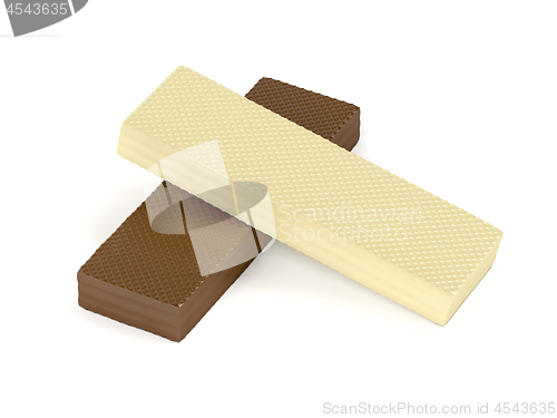 Image of White and brown chocolate wafers