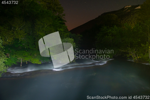 Image of waterfalls in night