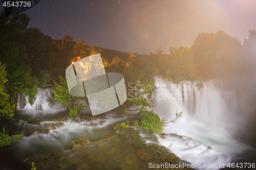 Image of waterfalls in night