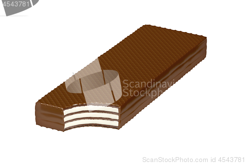 Image of Bitten chocolate wafer