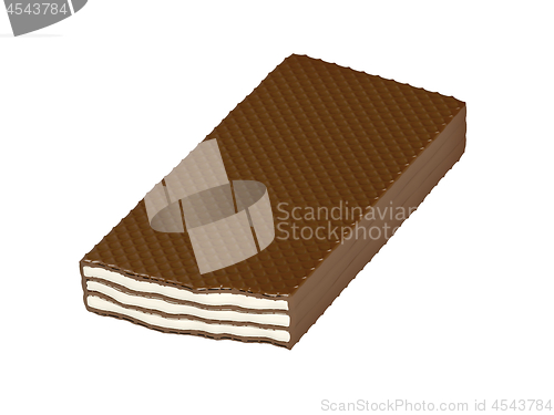 Image of Chocolate wafer isolated on white