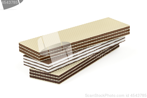 Image of Three wafers on white background