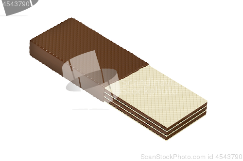 Image of Half covered wafer with chocolate
