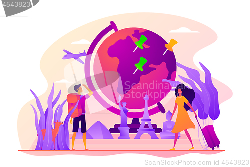 Image of Traveling the world vector concept vector illustration.