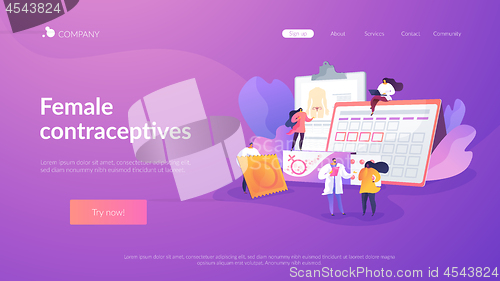 Image of Female contraceptives landing page concept