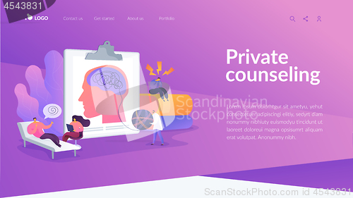 Image of Psychologist service landing page concept