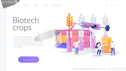 Image of Genetically modified plants landing page concept